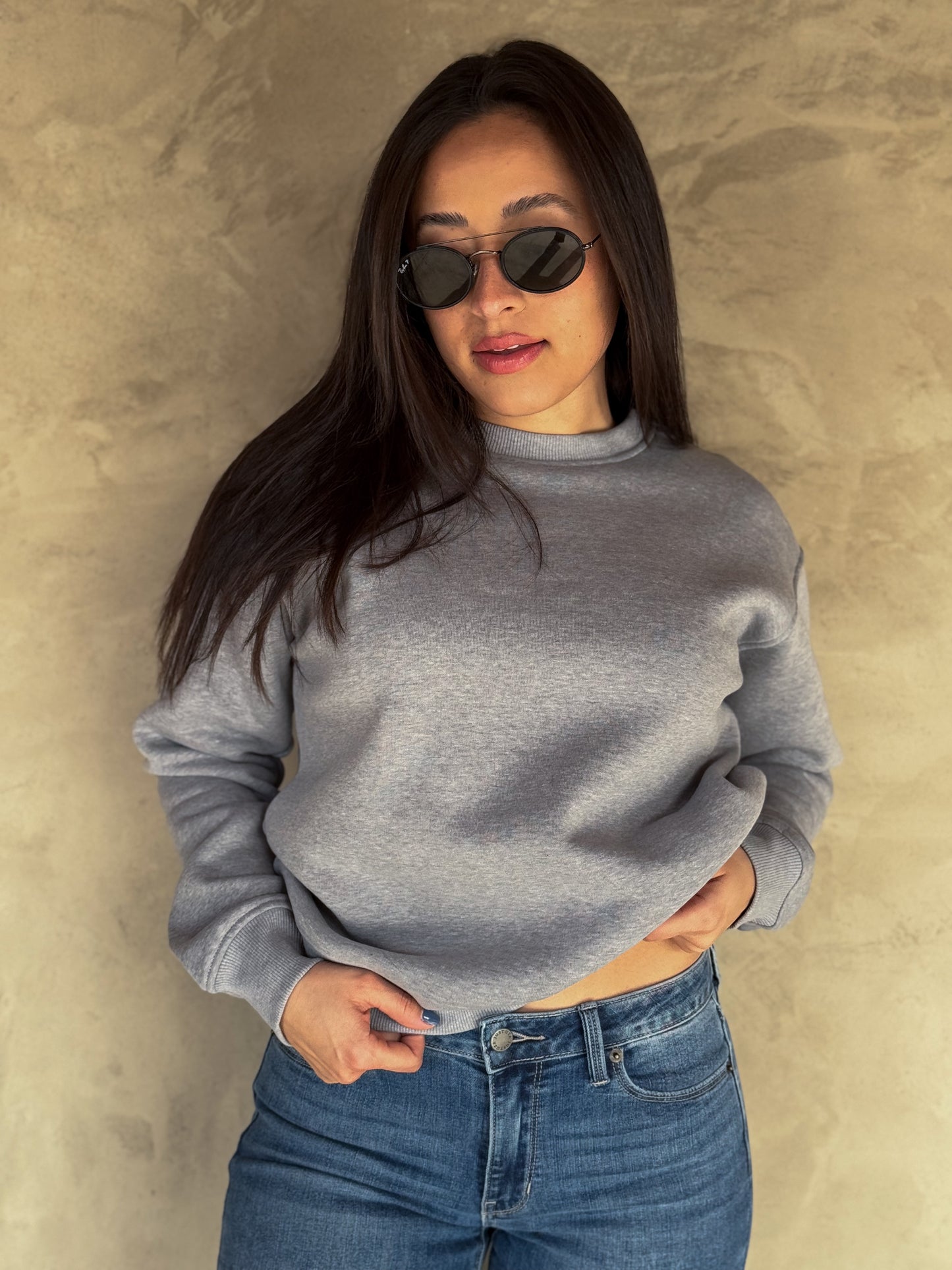 Crewcial Sweater-Heather Grey