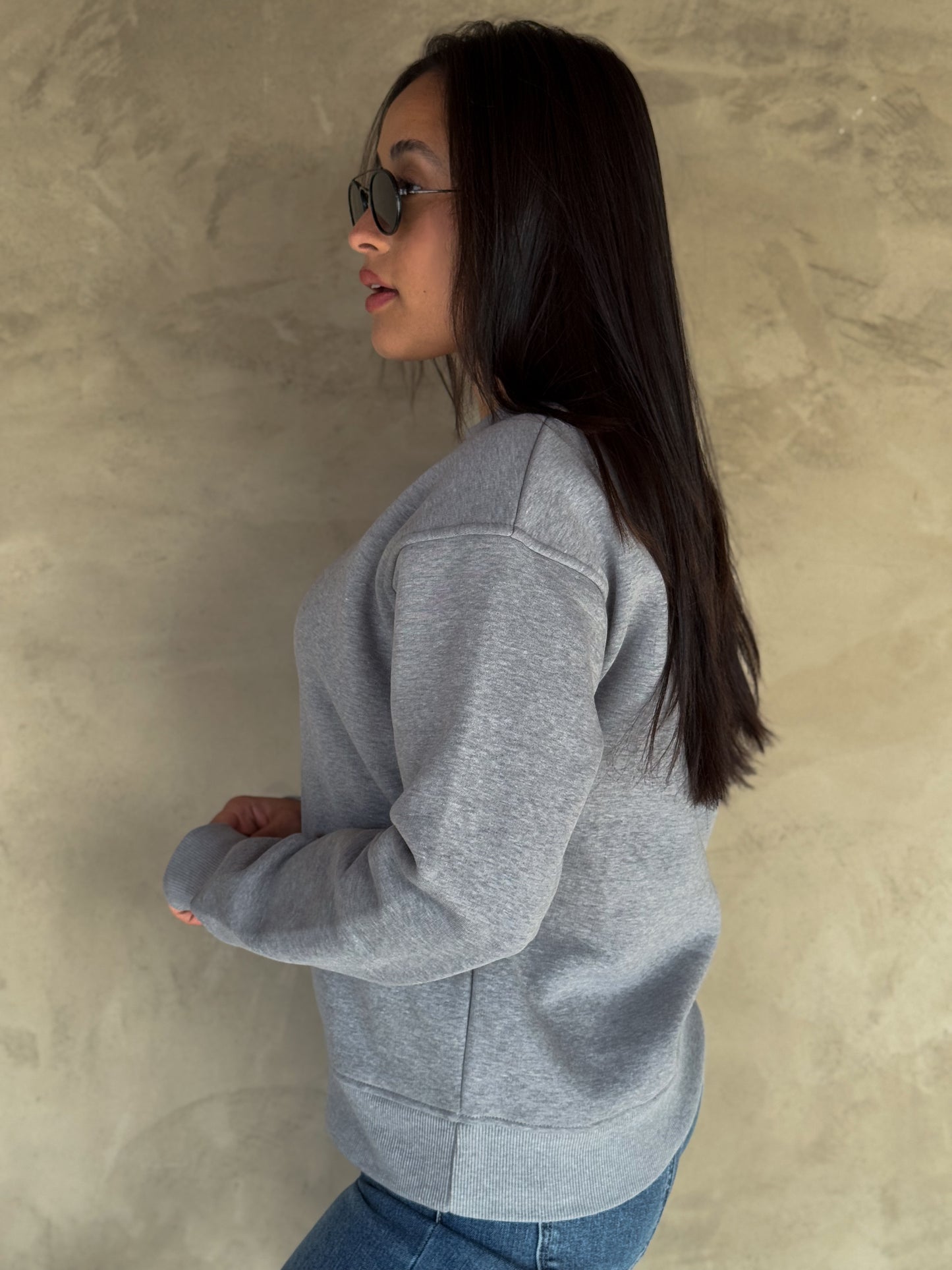 Crewcial Sweater-Heather Grey