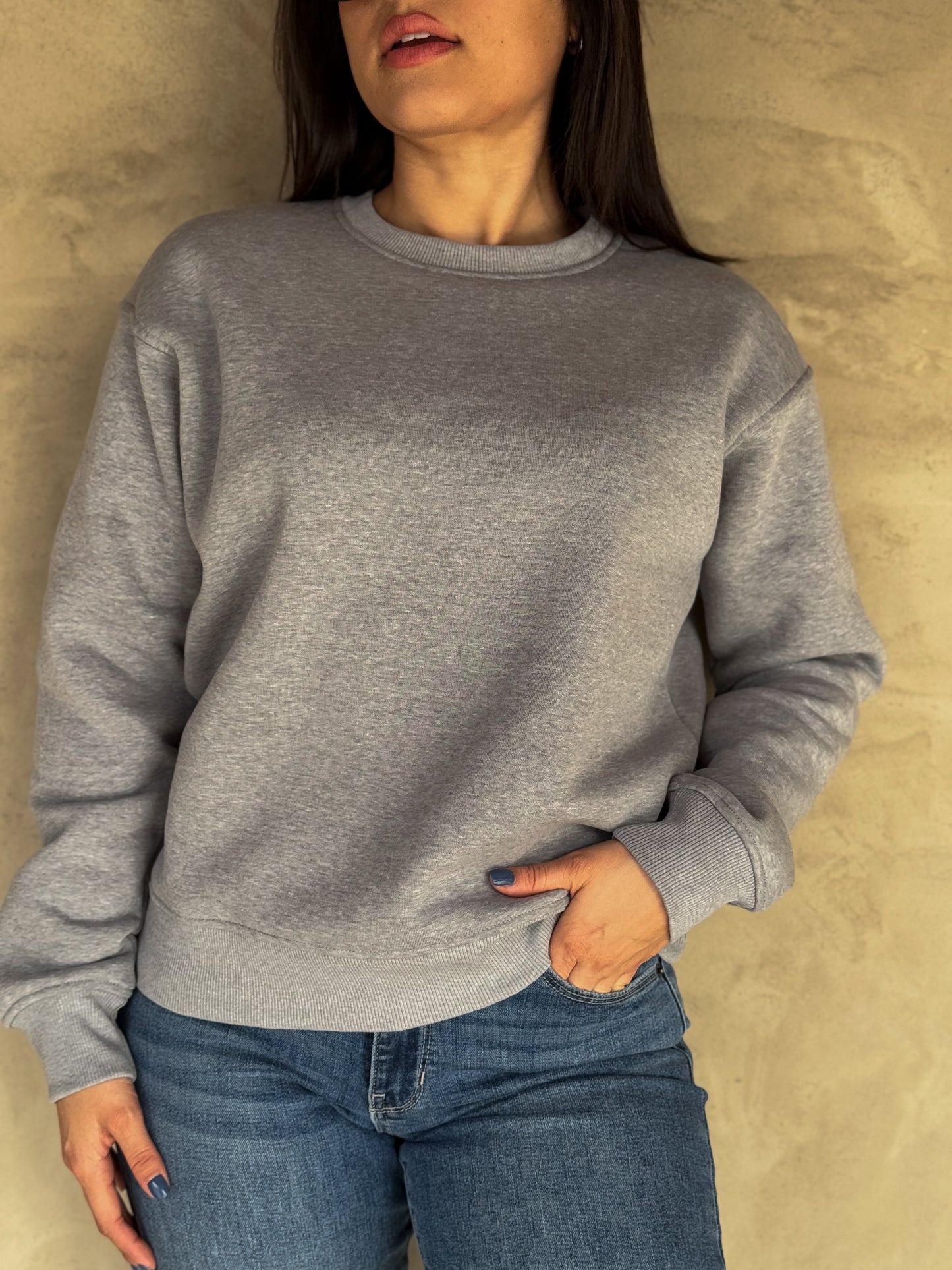 Crewcial Sweater-Heather Grey