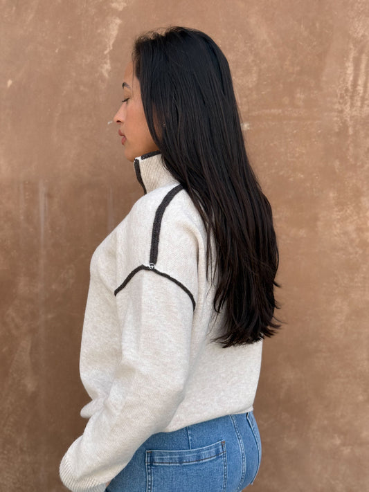 Quiet Form Sweater-Beige
