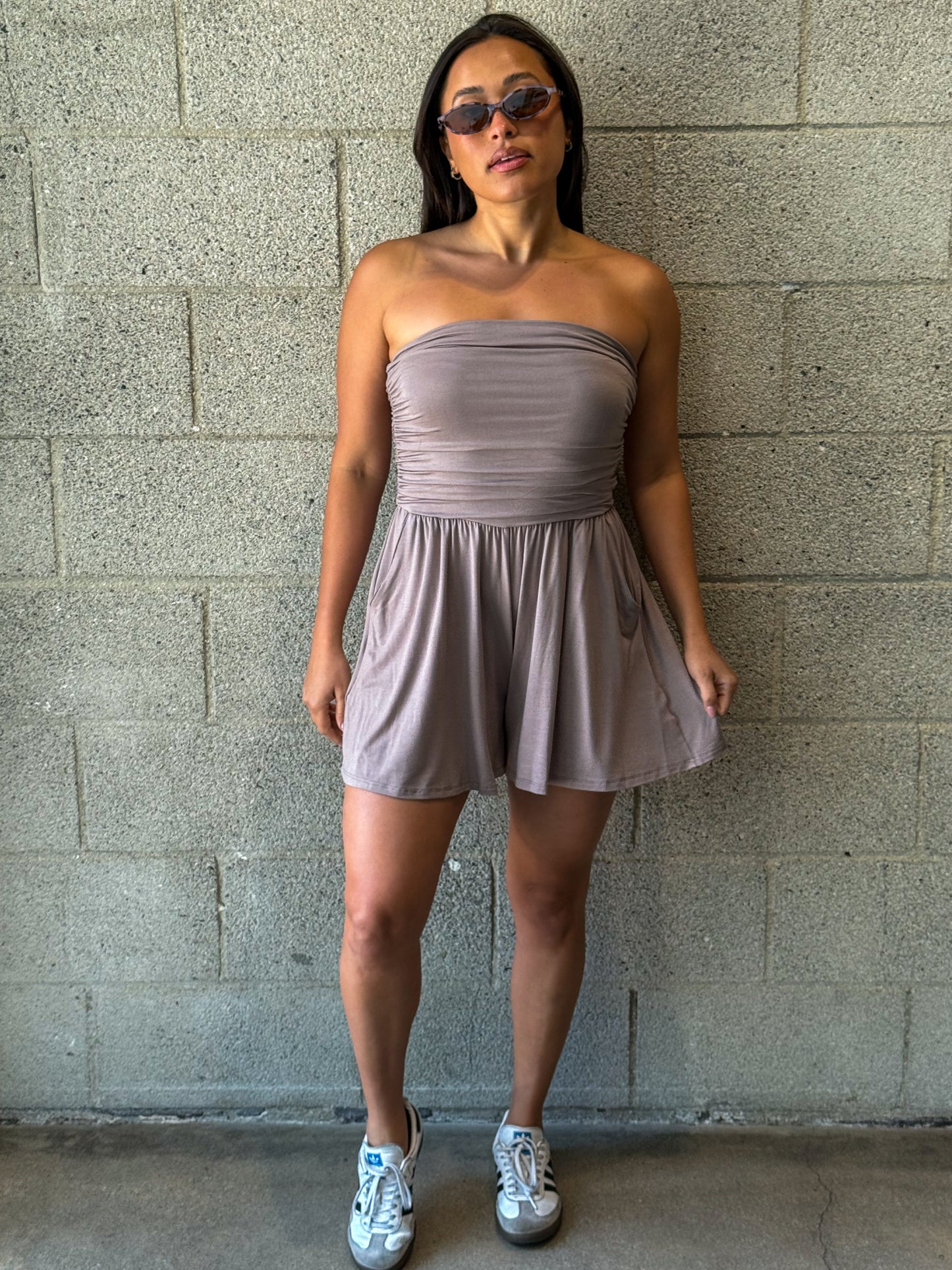 Zuri Romper-Mocha