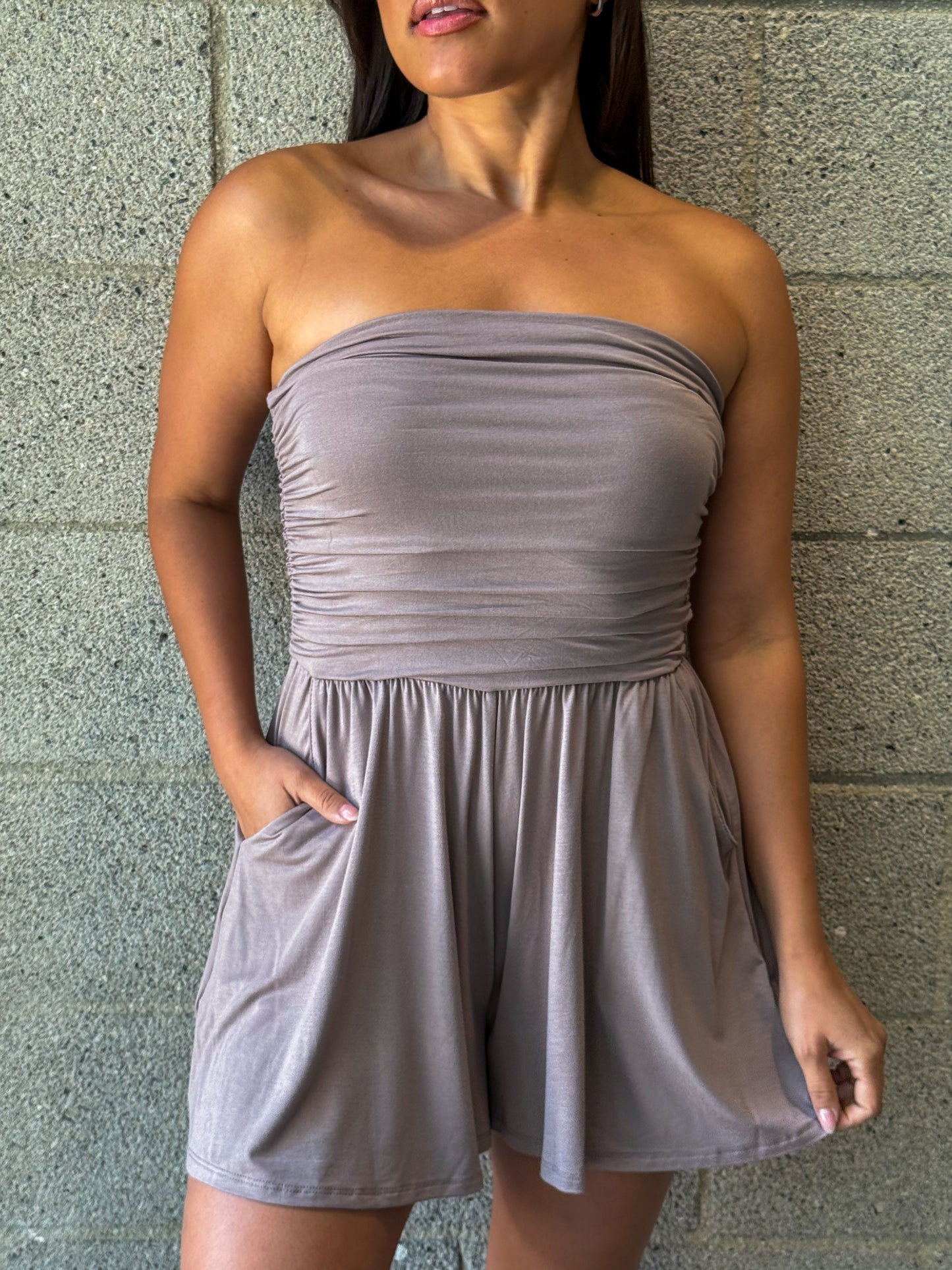 Zuri Romper-Mocha