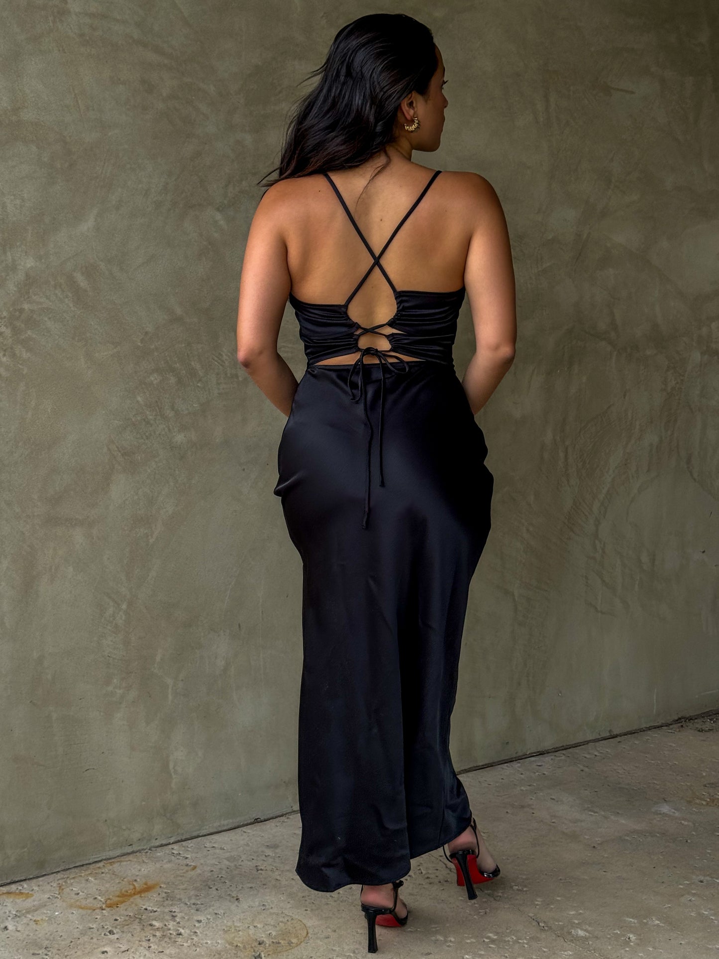 Tie Me Down Dress-Black