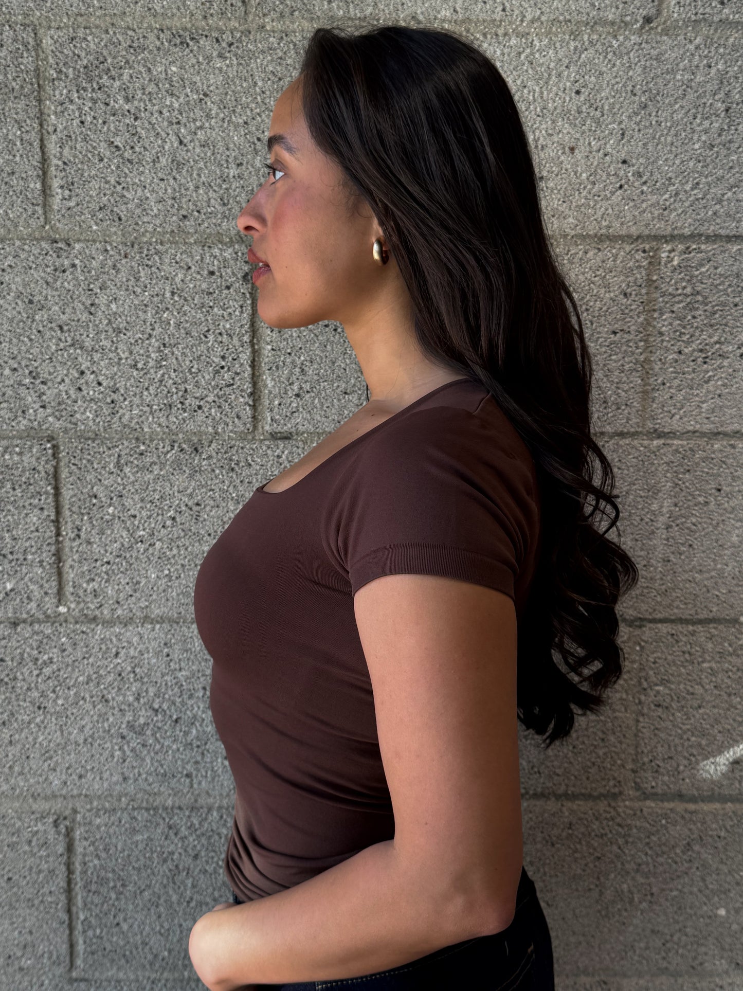 Soft Square Top-Coffee