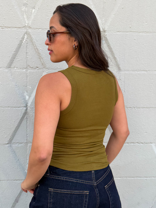 True Fit Top-Moss Green