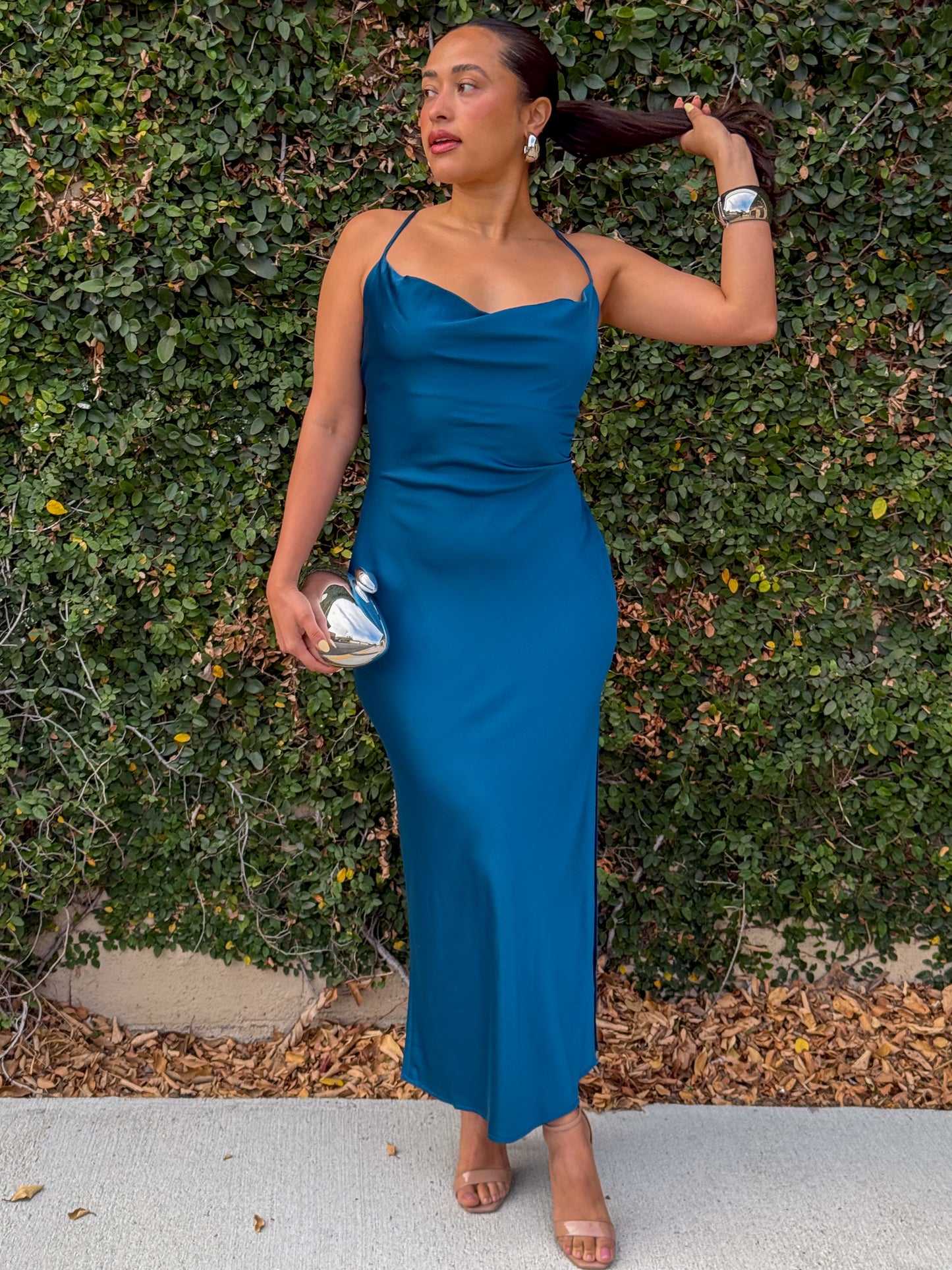 Tie Me Down Dress-Teal