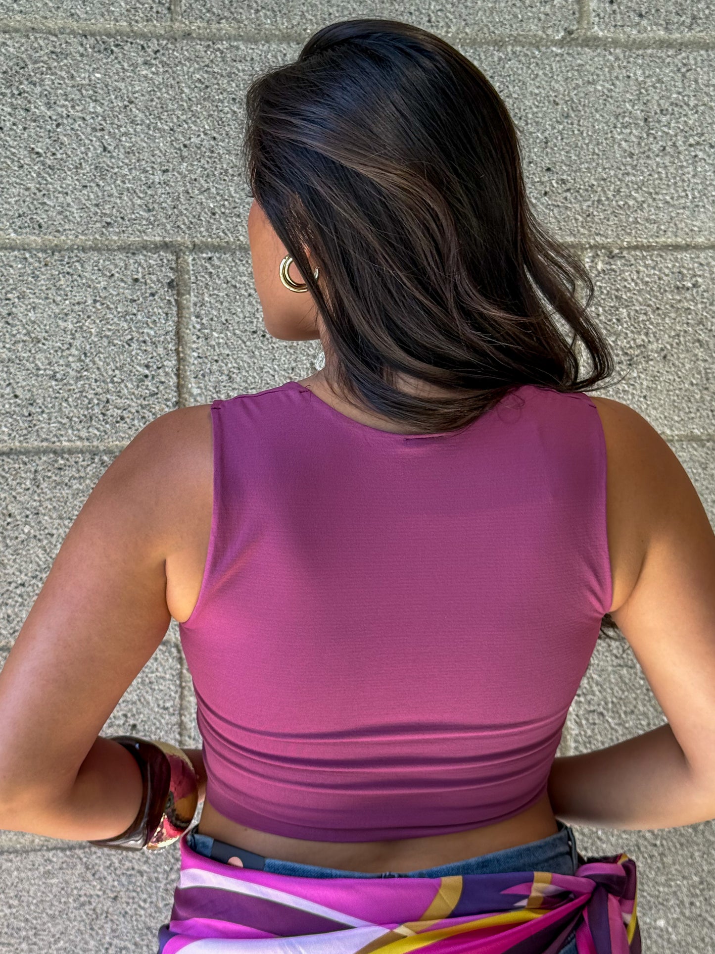 Classic Cut Top-Mulberry