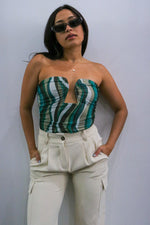 Coming In Hot Bodysuit-Teal Multi