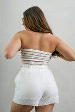 Ivy Top-Taupe/White
