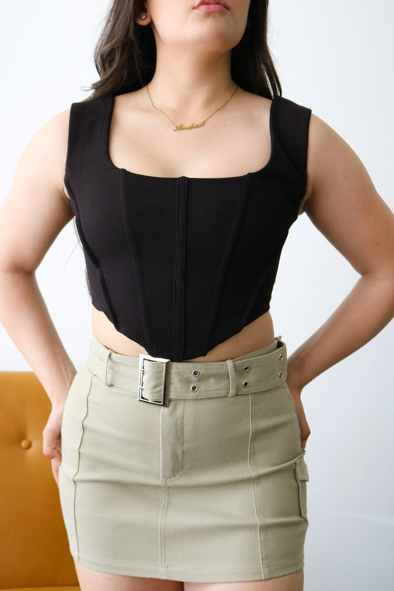 Oxford Skirt-Olive
