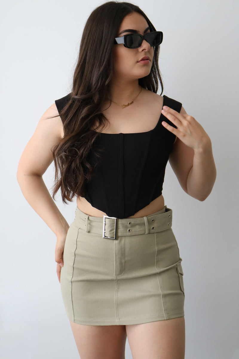 Oxford Skirt-Olive