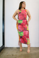 Coming In Hot Dress-Pink Multi