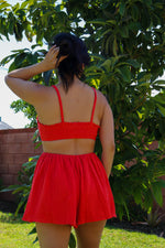 Tempted To Touch Romper-Red