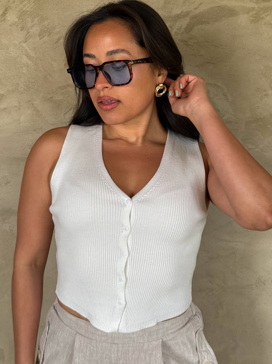 Skye Vest-White