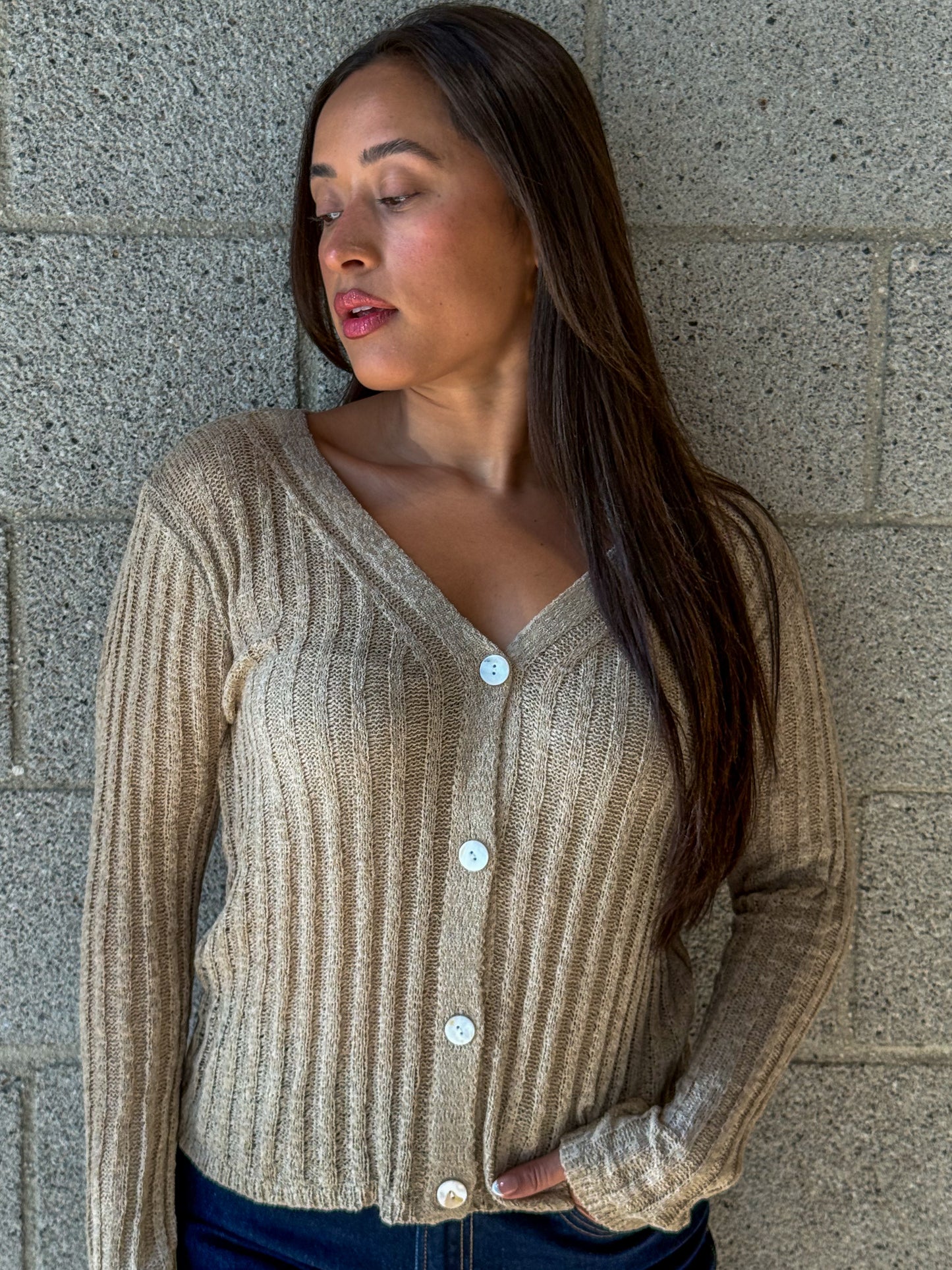 Jules Cardigan-Khaki