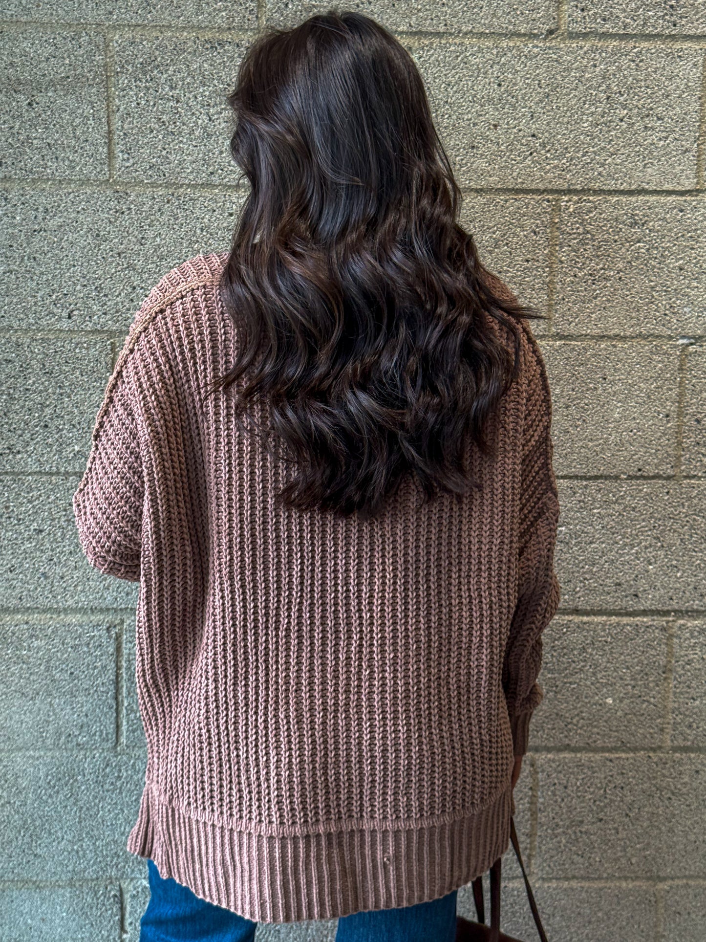 Homebody Cardigan-Brown