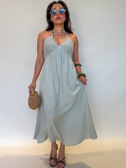 Calista Dress-Dusty Sage