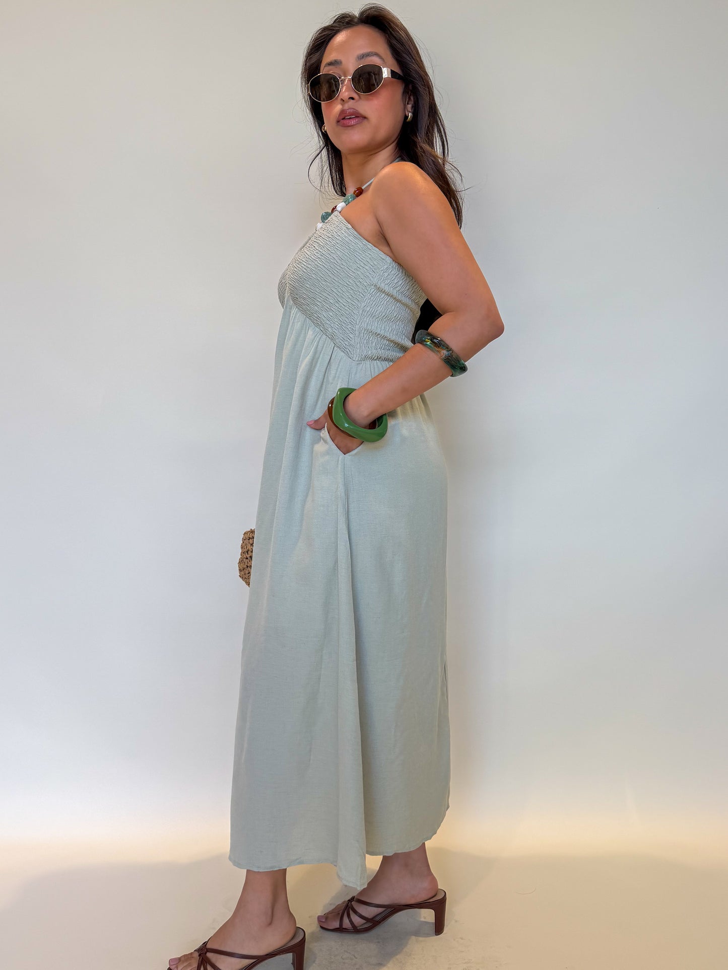 Calista Dress-Dusty Sage