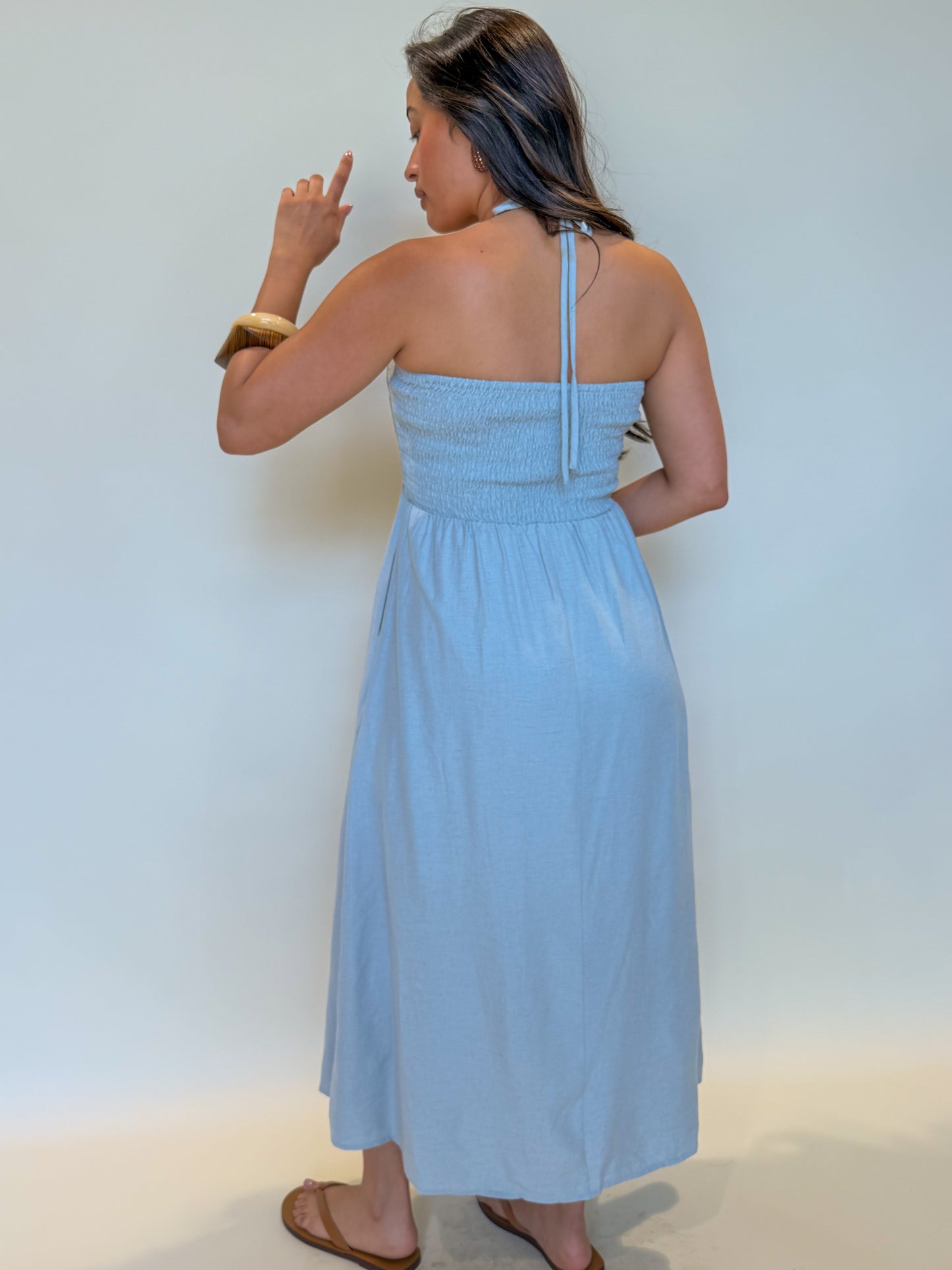 Calista Dress-Dusty Blue