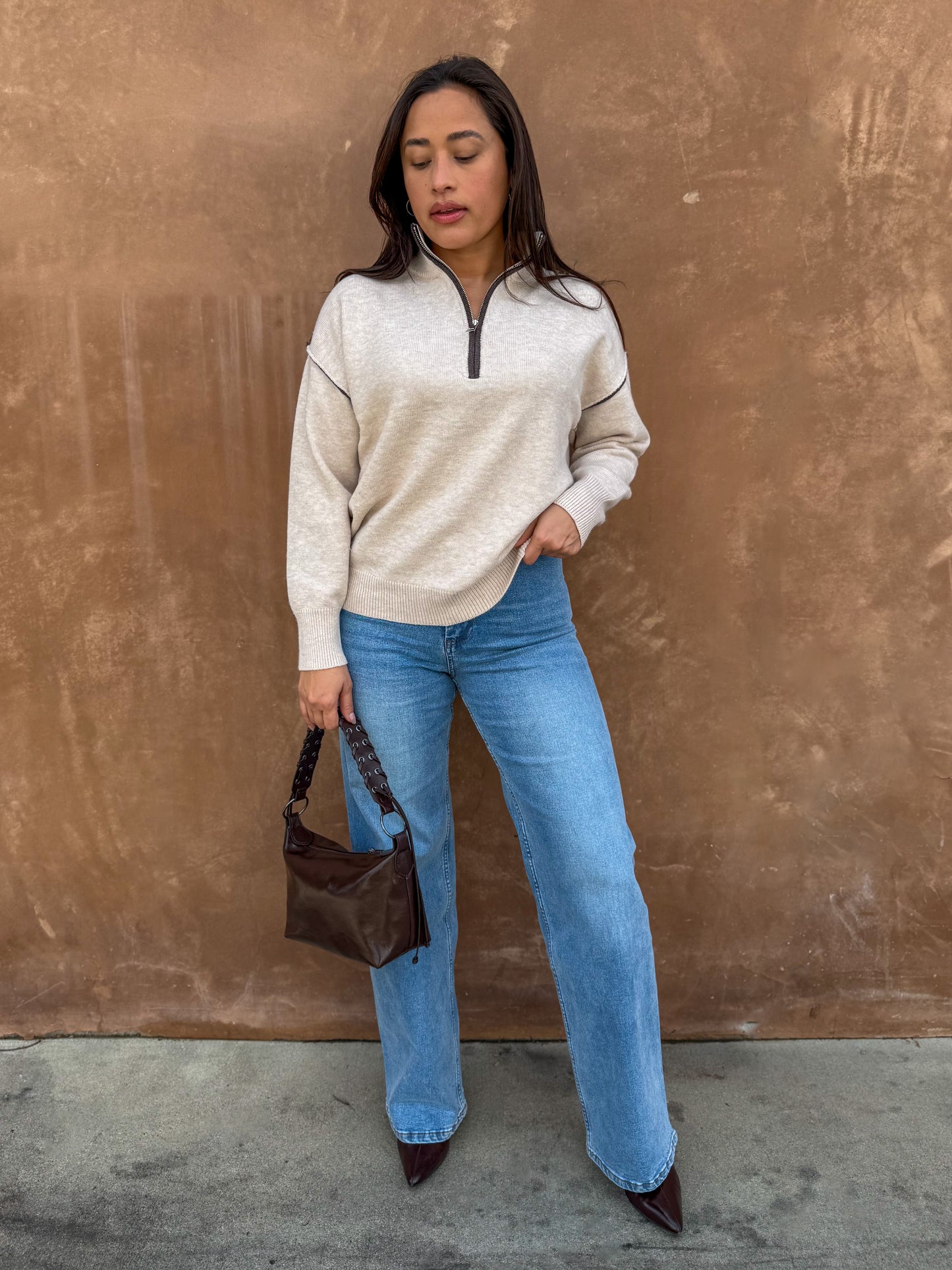 Quiet Form Sweater-Beige