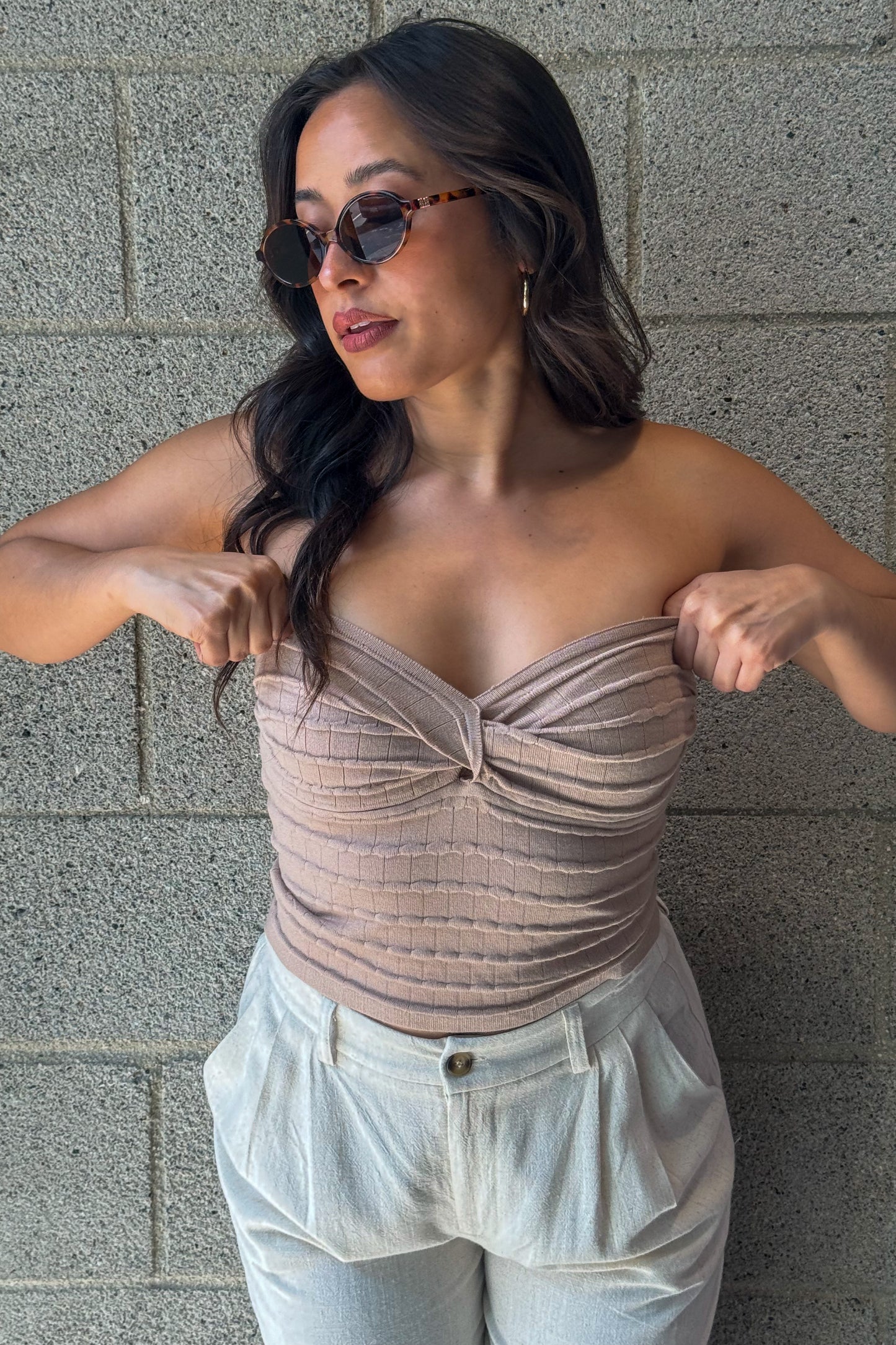 Noelle Top-Taupe