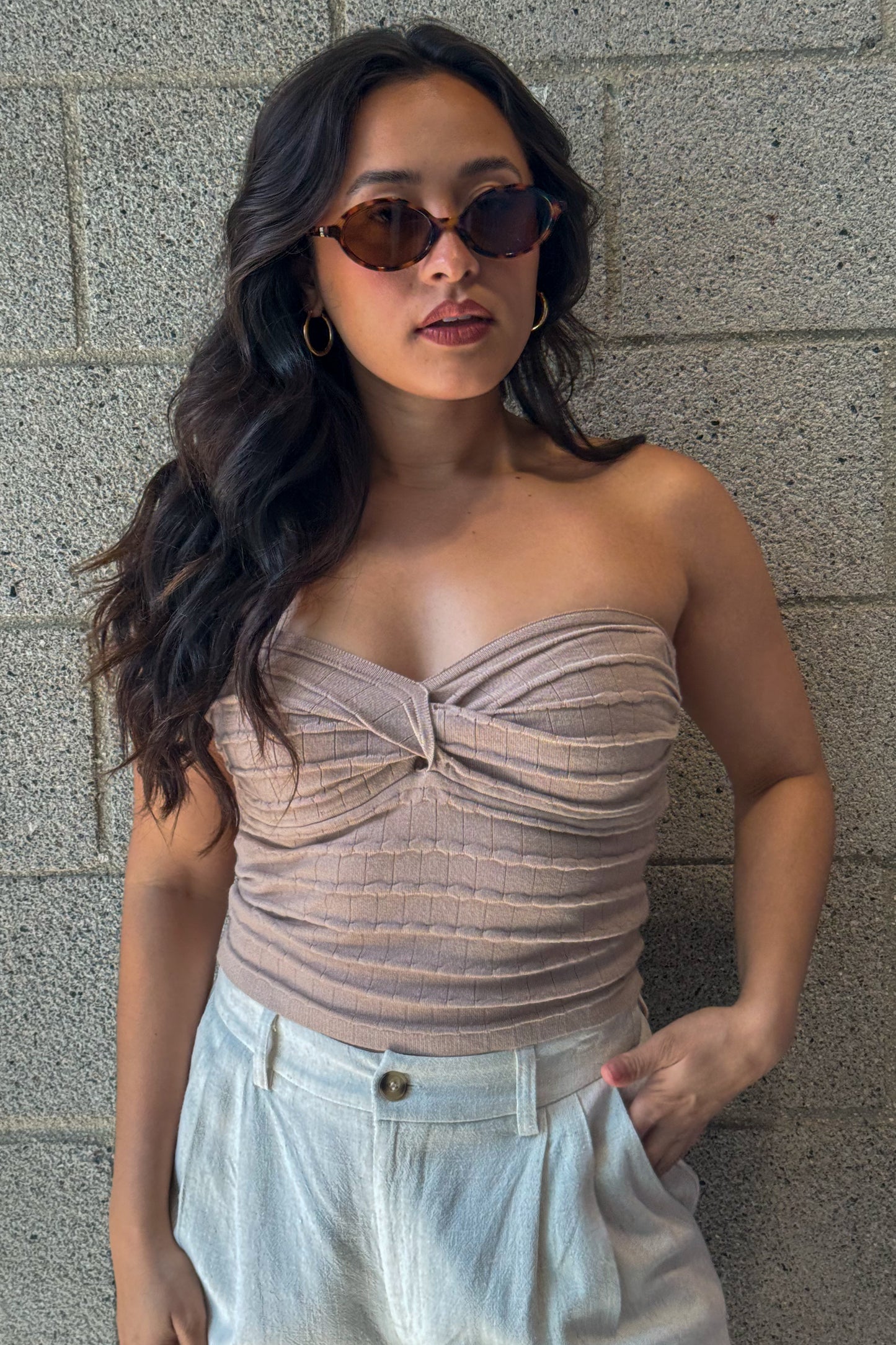 Noelle Top-Taupe