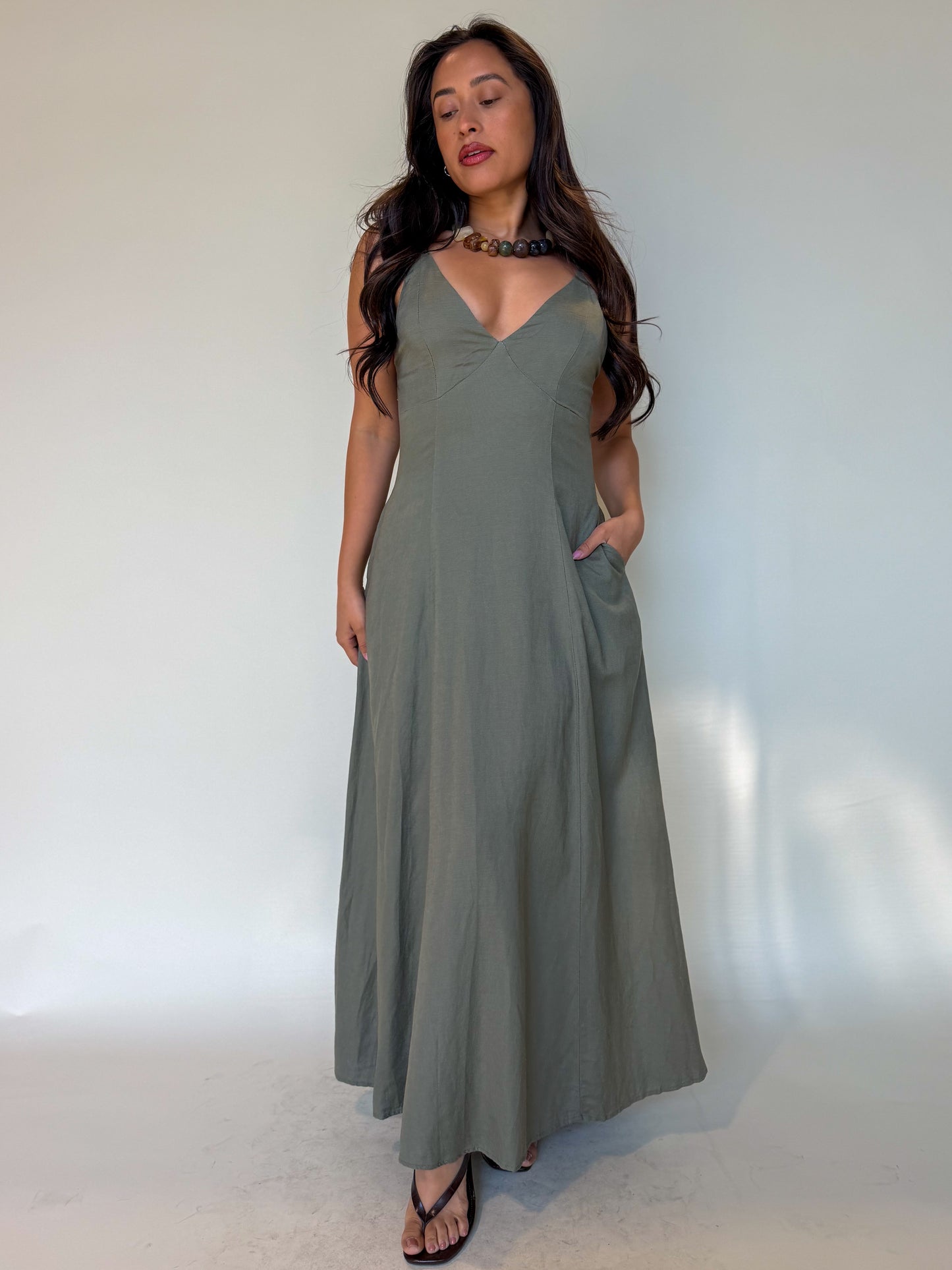 Isla Dress-Olive