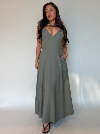 Isla Dress-Olive