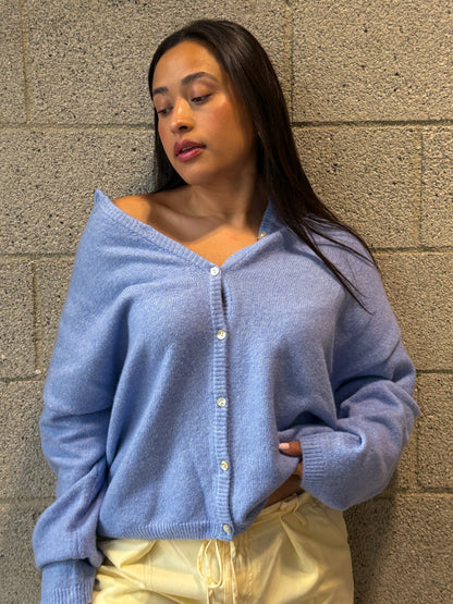 Clear Skies Cardigan-Light Blue