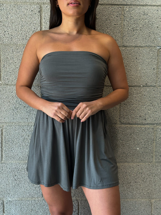 Zuri Romper-Gunmetal