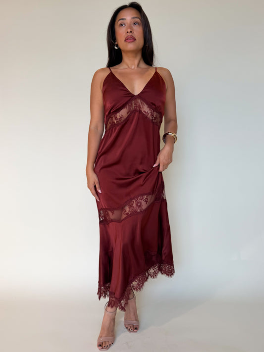 Alessia Dress-Red Brown