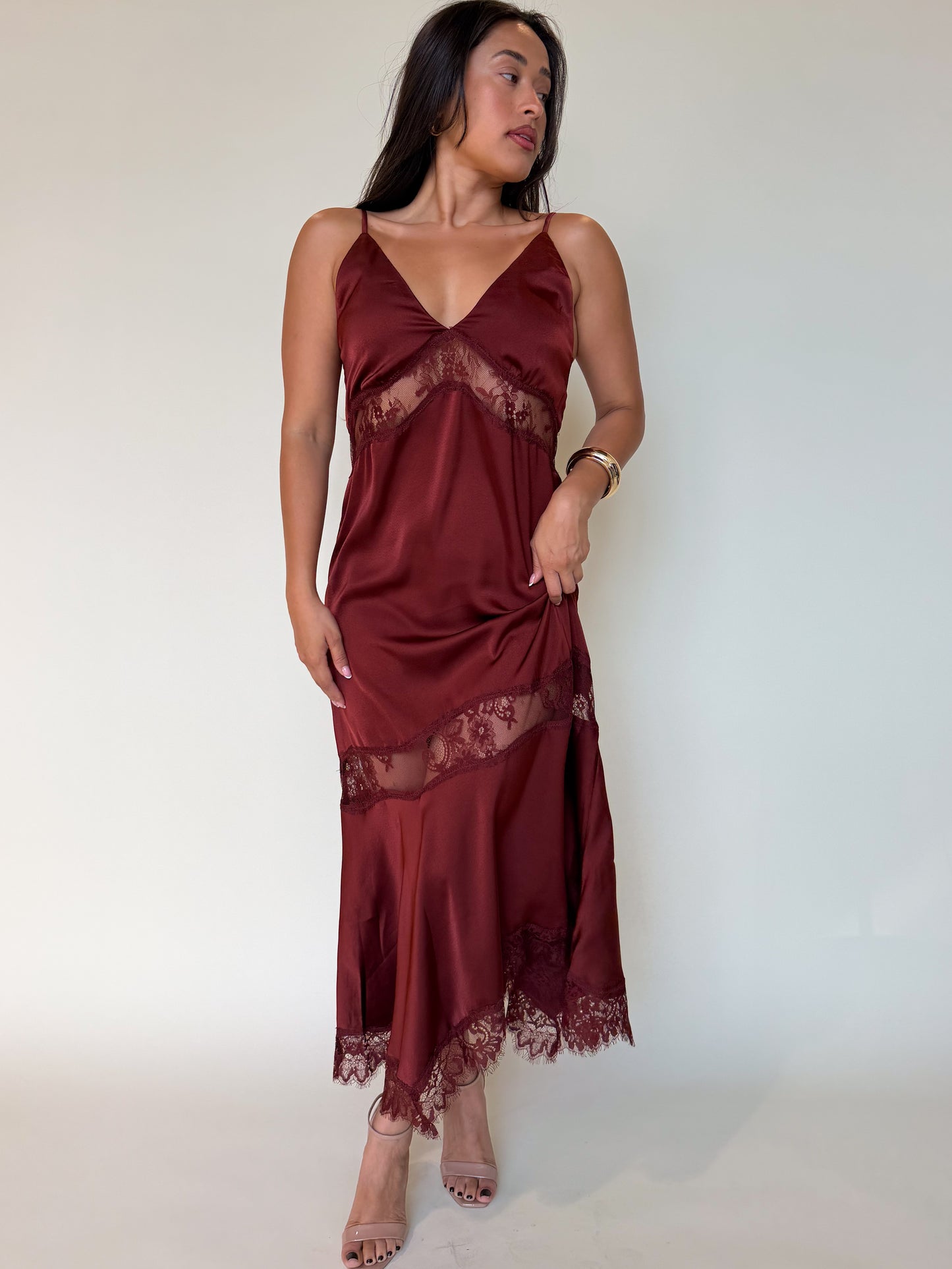 Alessia Dress-Red Brown
