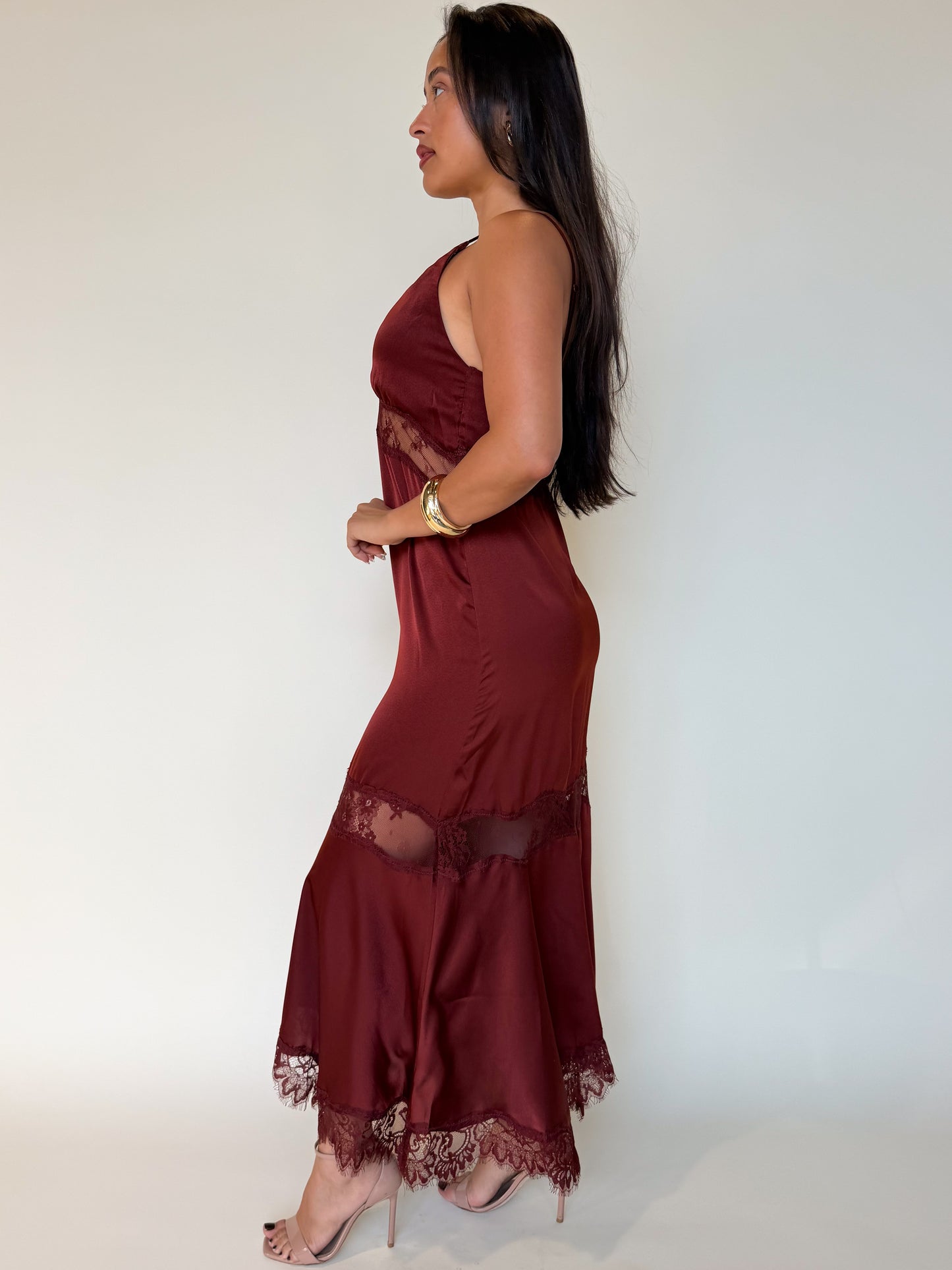 Alessia Dress-Red Brown
