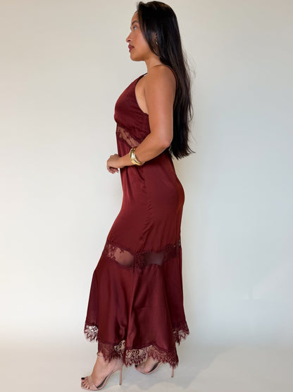 Alessia Dress-Red Brown
