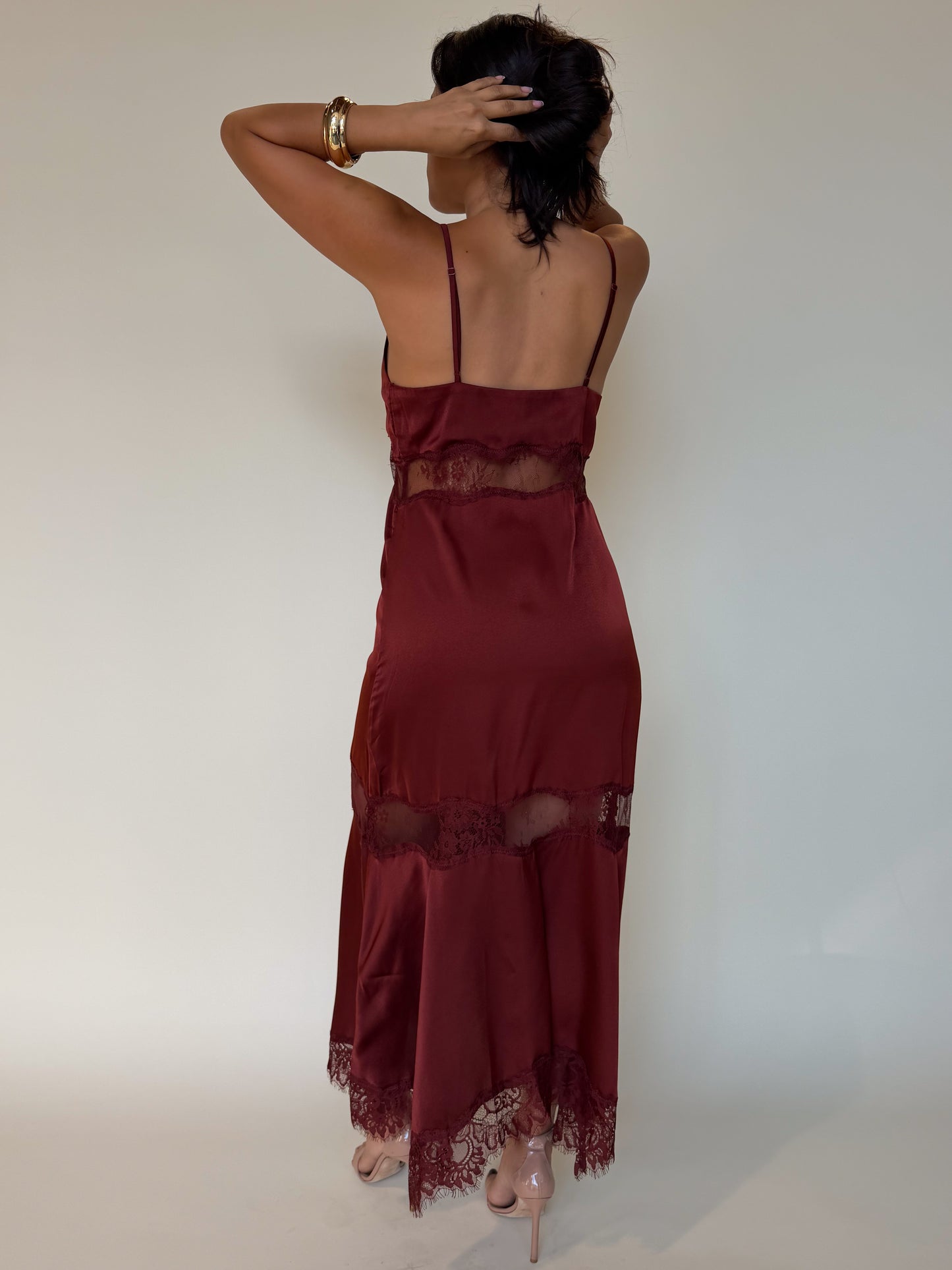 Alessia Dress-Red Brown