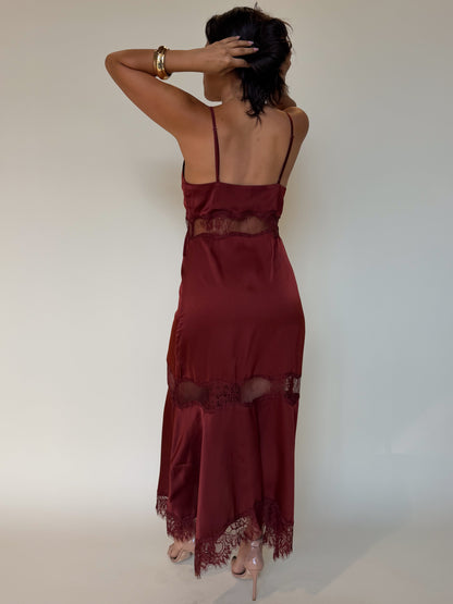 Alessia Dress-Red Brown
