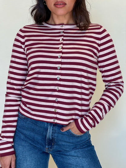 Just In Time Cardigan-Pink/Plum