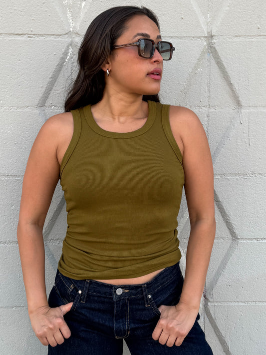 True Fit Top-Moss Green