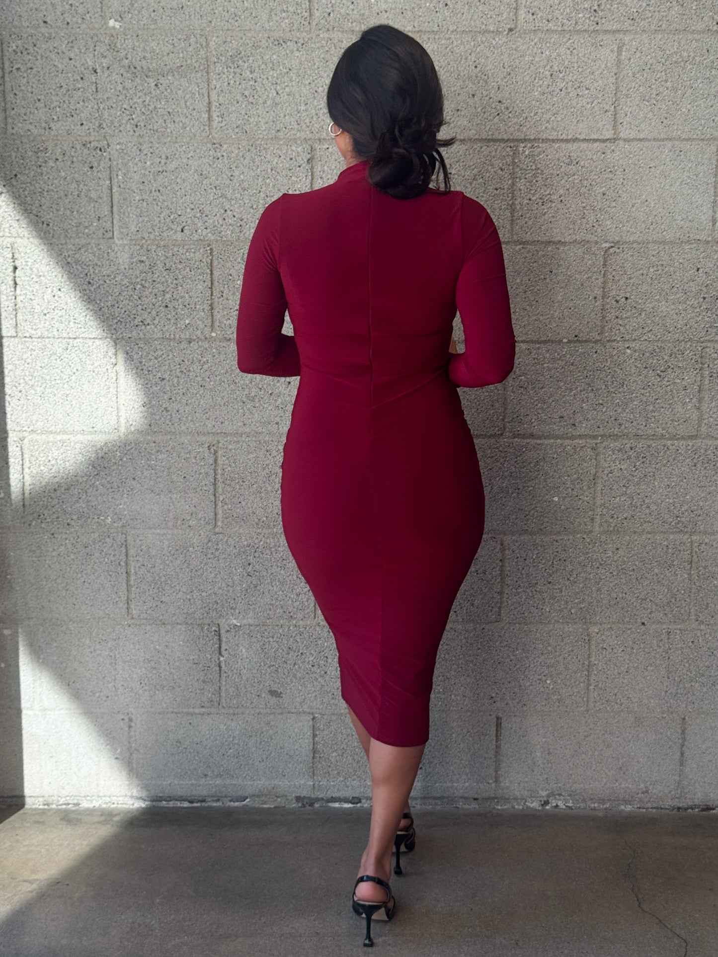 Noelle Dress-Burgundy