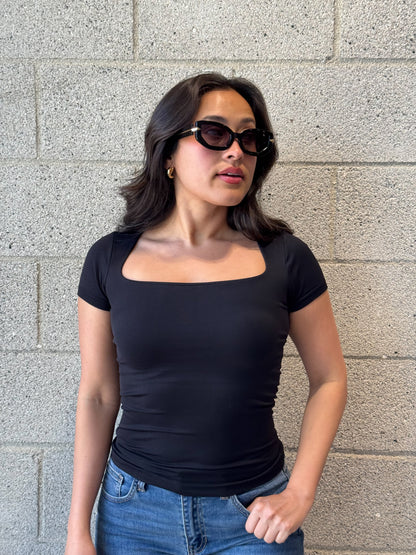 Soft Square Top-Black