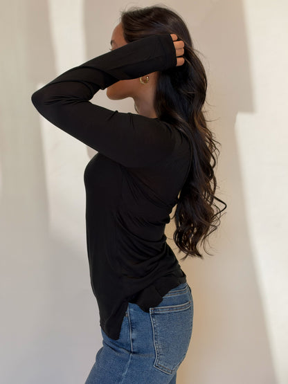 Say Less Top-Black