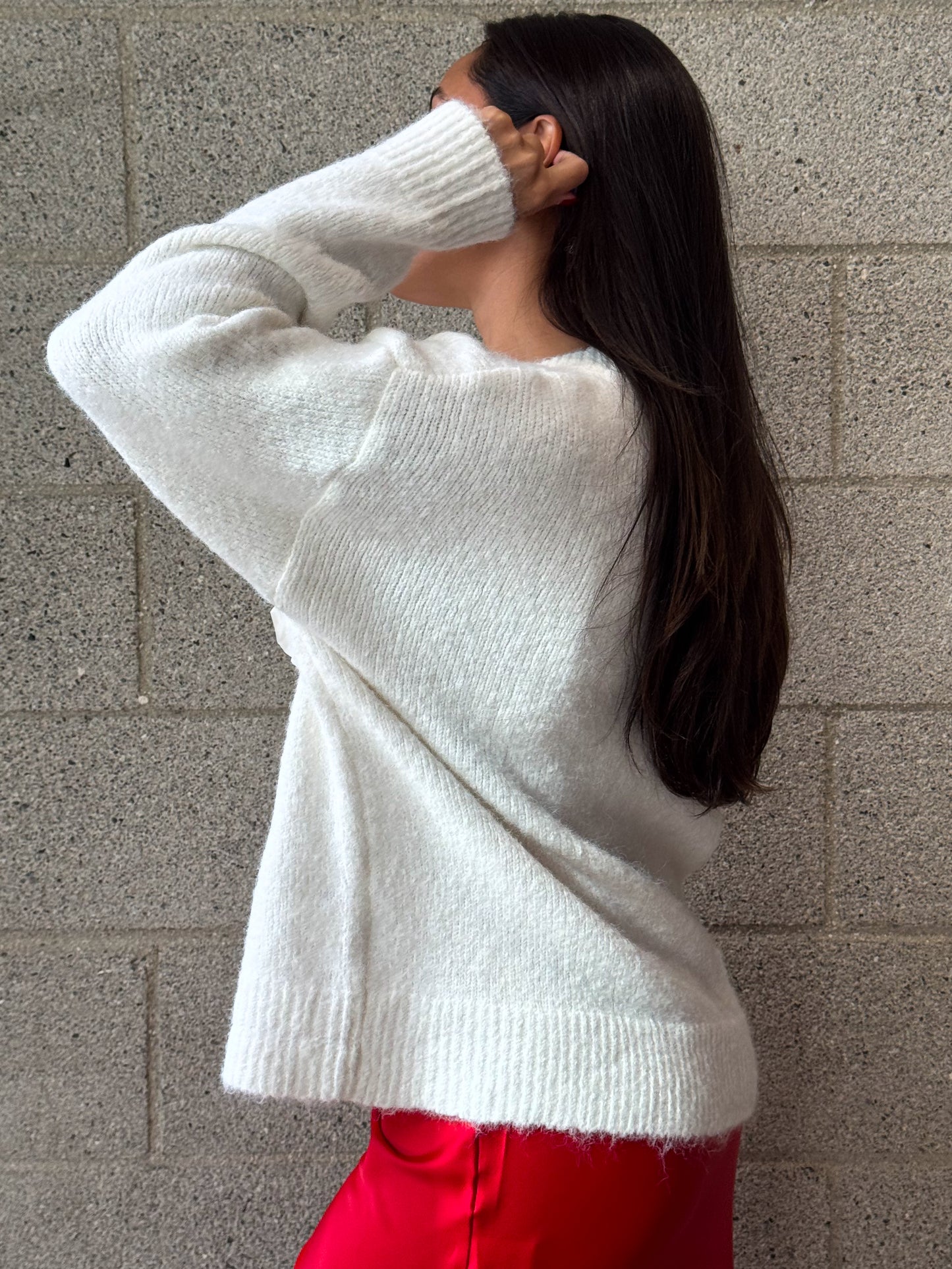 Rosette Sweater-Ivory