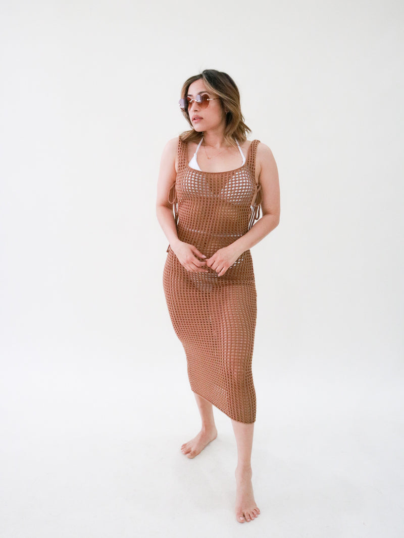 Under The Cabana Cover Up-Brown